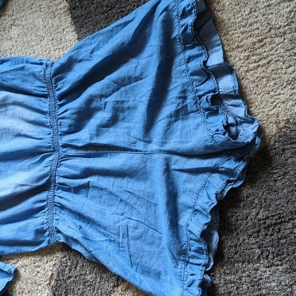 Justice Romper Girls Size 18 Chambray Blue ruffle - Picture 5 of 10
